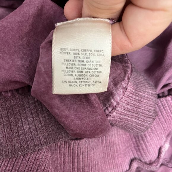 Anthropologie E by Eloise Silk Babydoll Slip Dress Sweater Trim Size‎ Large - Picture 8 of 8